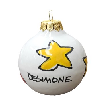 Palla di Natale Stelle Folk Ceramiche De Simone Palla di Natale Stelle Folk Ceramiche De Simone